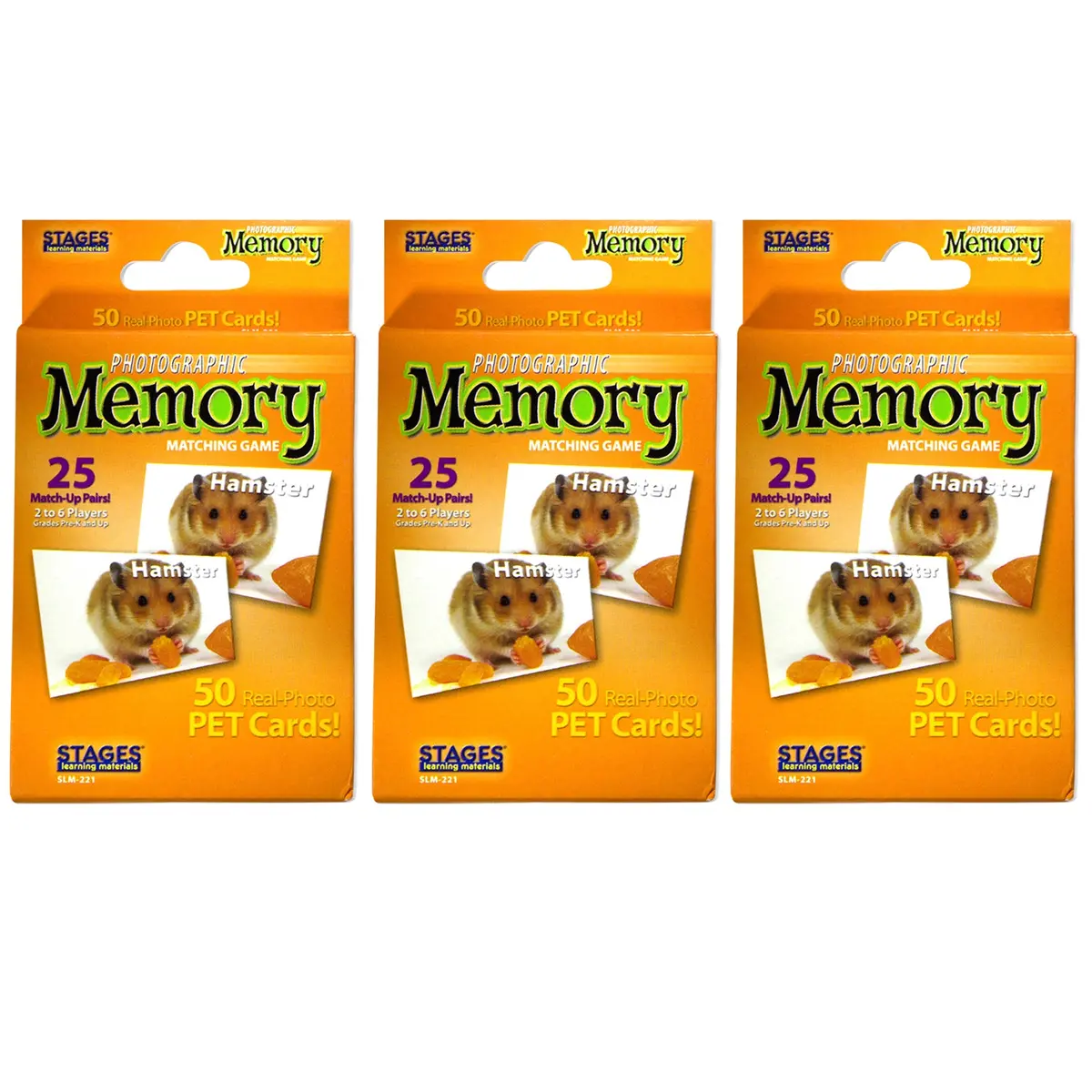 Stages Learning Pets Memory Matching Game - Photographic Cards - Pack Of 3 1