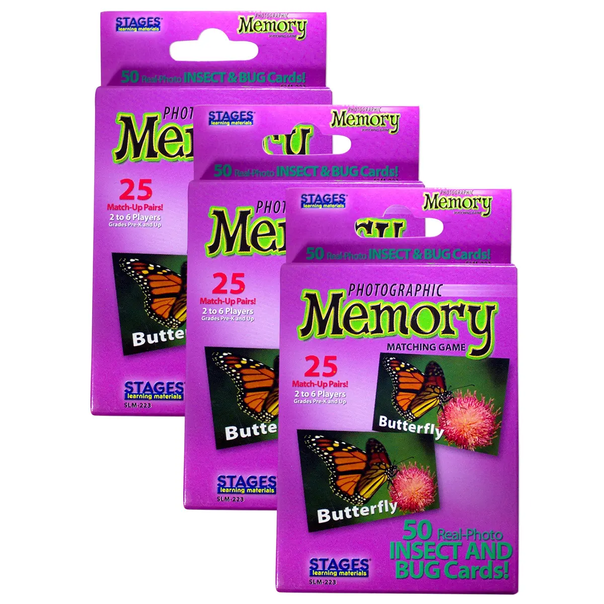 Stages Learning Materials - Memory Matching Game - Insects & Bugs - 3 Pack 1