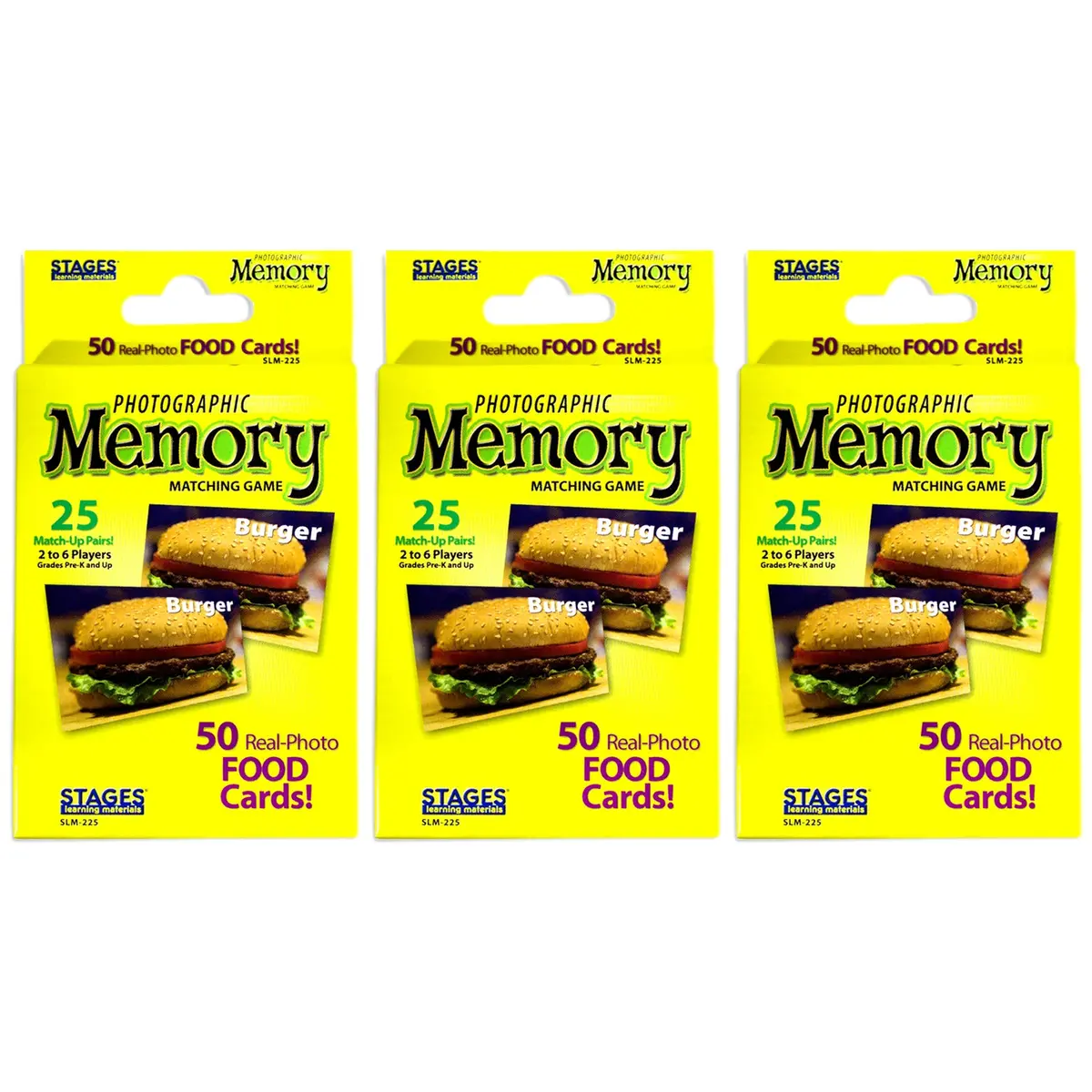 Stages Learning Materials Memory Match Game - Food Trio 1