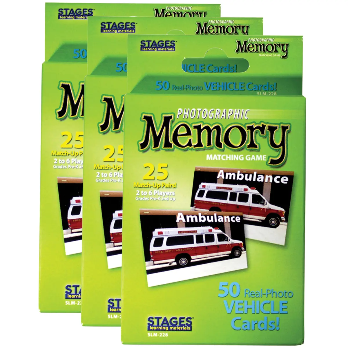 Stages Learning Photographic Memory Match Game - Vehicles Edition - 3 Pack 1
