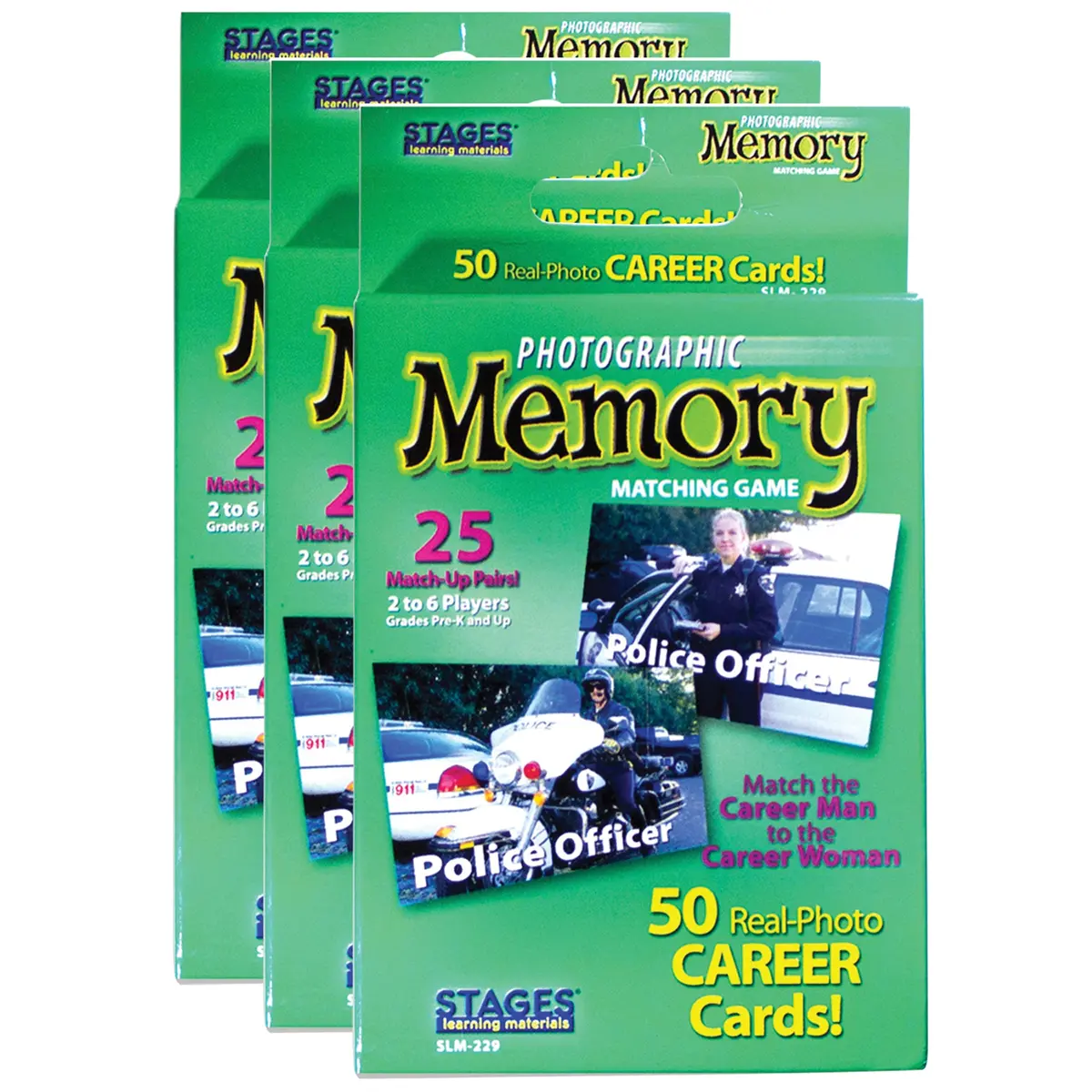 Stages Learning Memory Match - Careers Photographic Game - Triple Pack 1