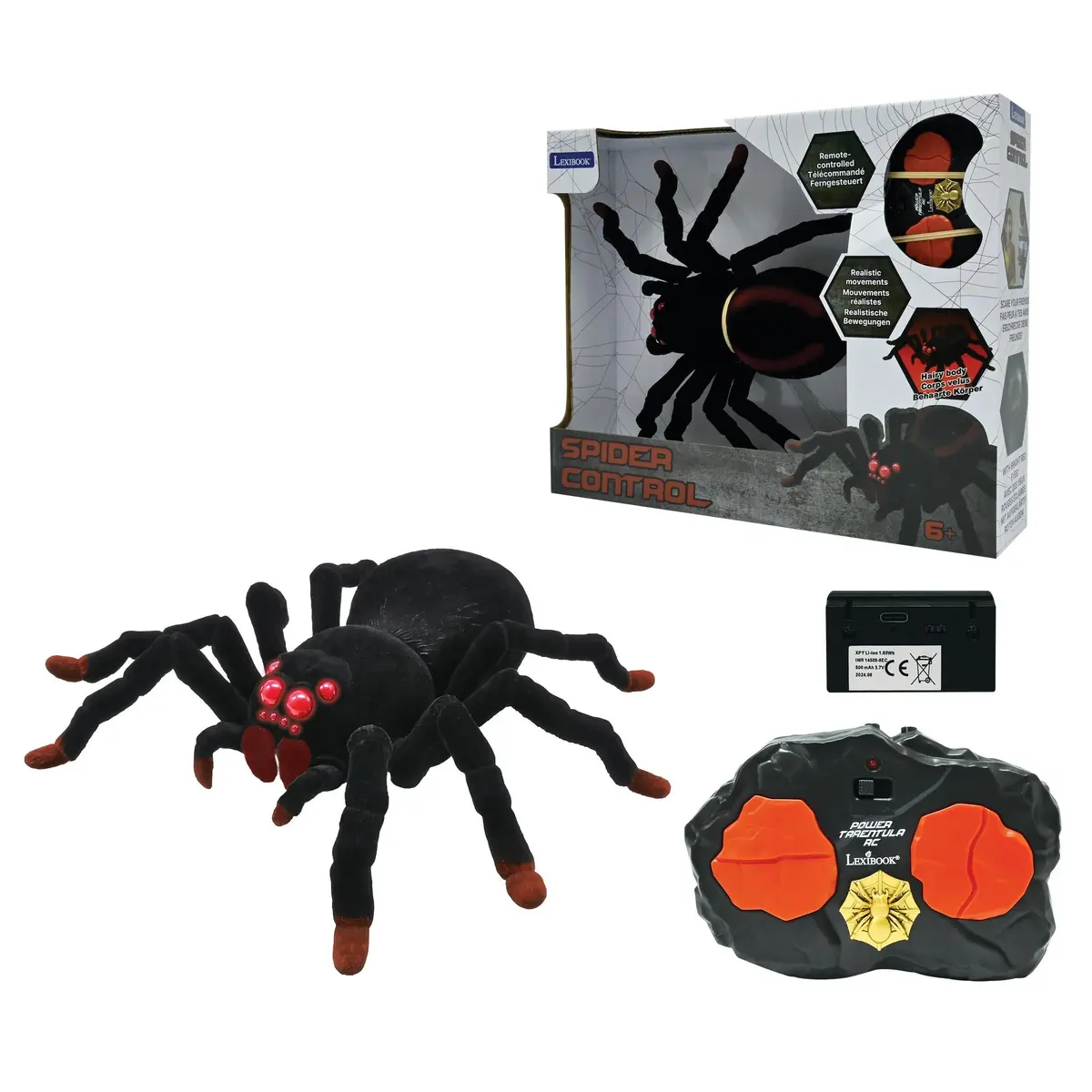 Lexibook Realistic Tarantula - Remote Controlled Spider With Light Effects - Black 1