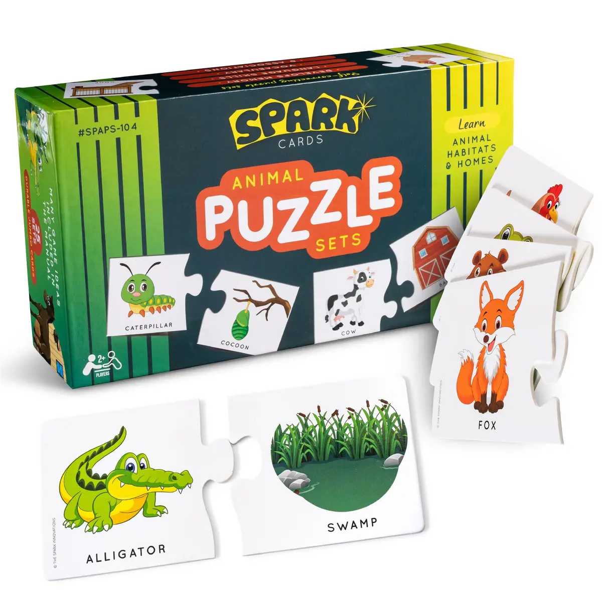 Spark Innovations Animal Home And Habitat Matching Puzzle - Colorful Educational Toy 1