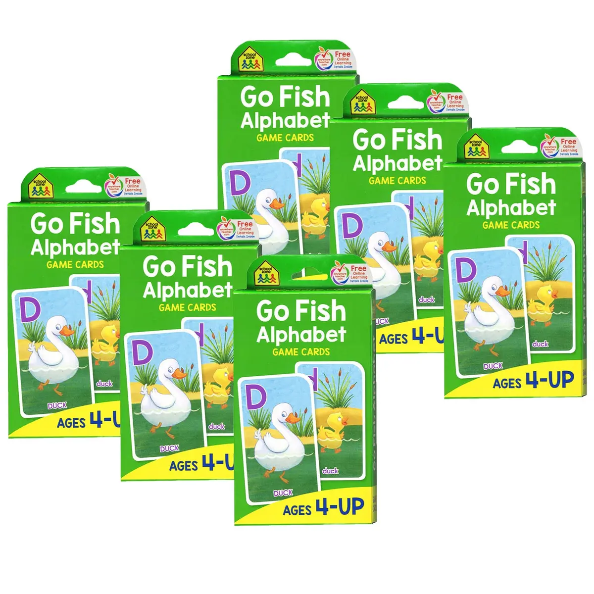 School Zone Publishing Go Fish Alphabet Game Cards - Animal Pairs Edition 1