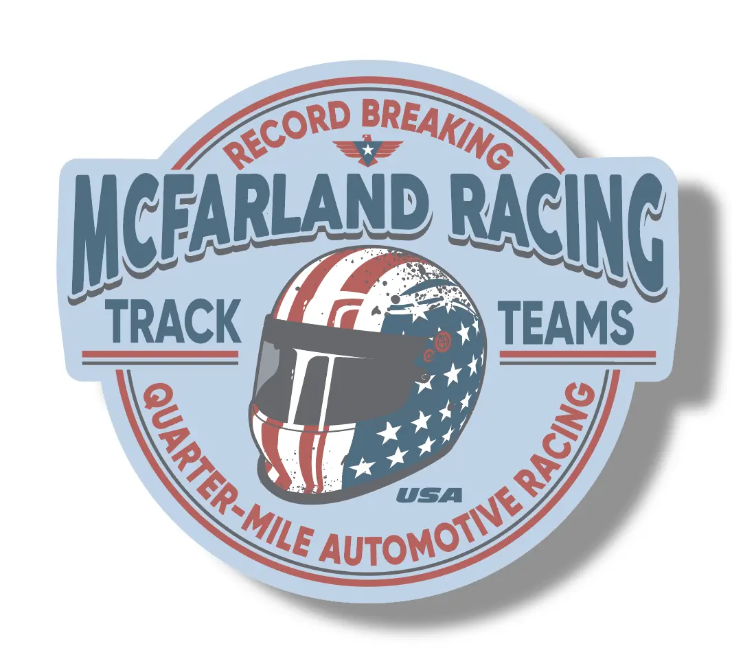 Mcfarland Racing Track Teams Sticker (Blue Or Black) 1