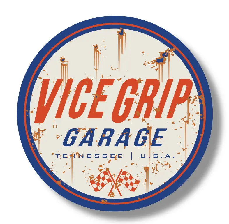 Rusty Vice Grip Garage Sticker 1