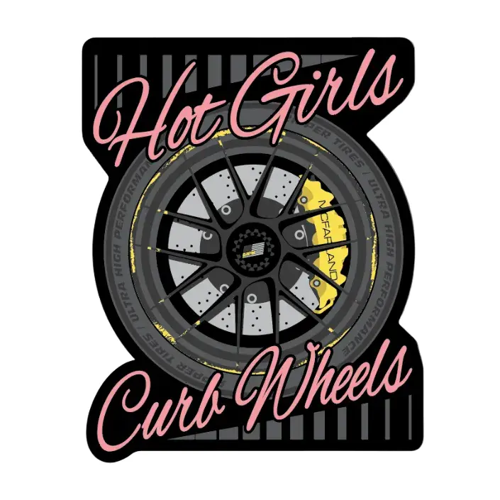 Hot Girls Curb Wheels Sticker 1