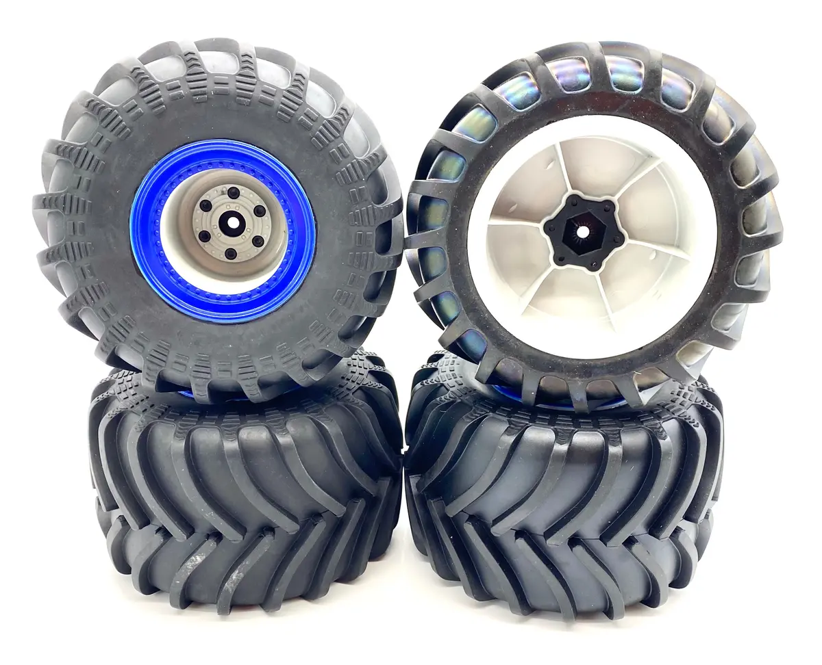 Losi Lmt Son Uva Digger Tires (Set Of 4 Tyres Blue Rims Wheels Los04021t2 1
