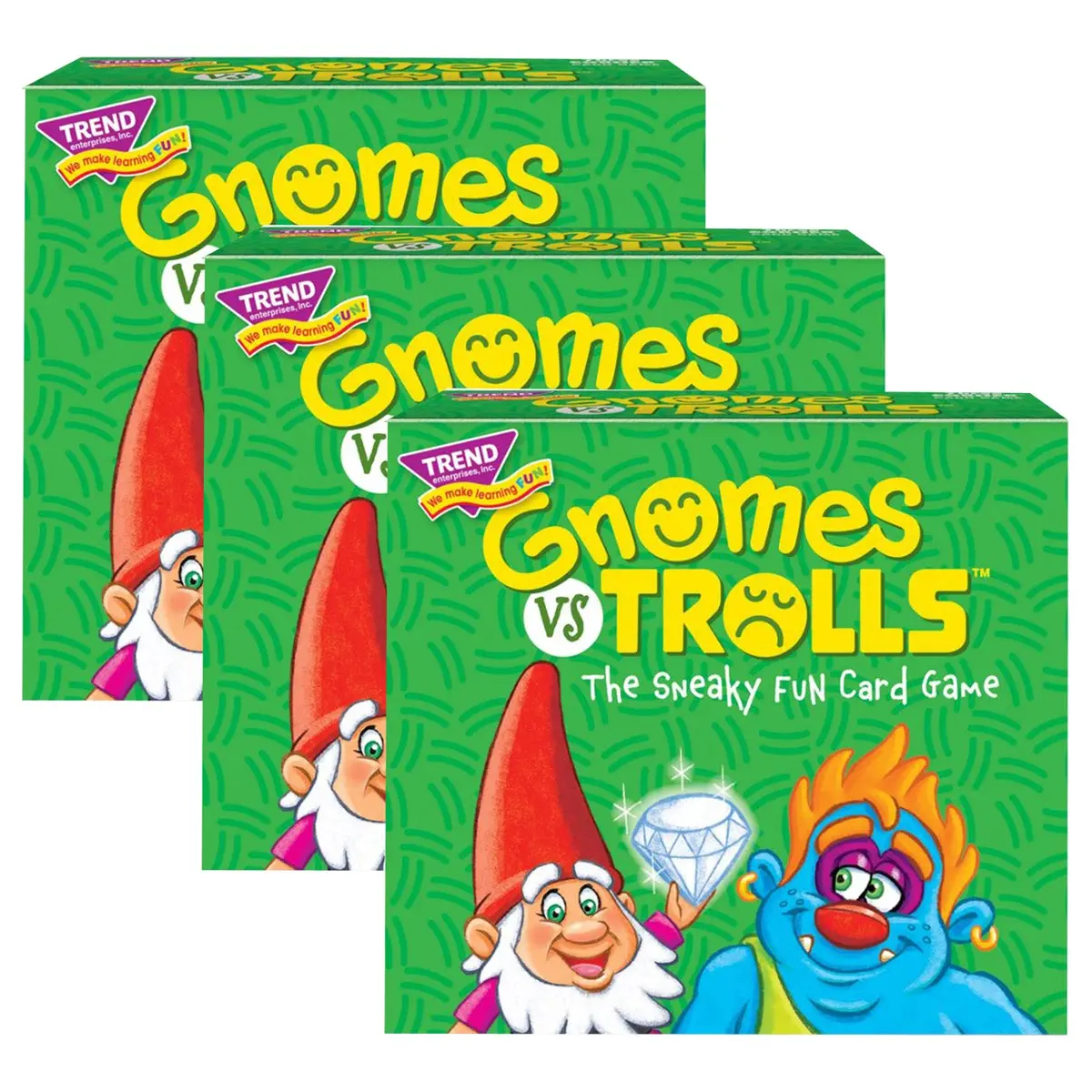 Trend Gnomes Vs Trolls Three Corner Card Game, 3-Pack 1