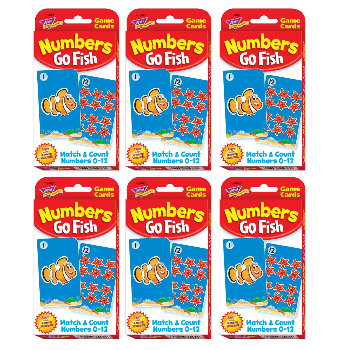 Trend Challenge Cards Numbers Go Fish - Learning Math Game - 6 Sets 1