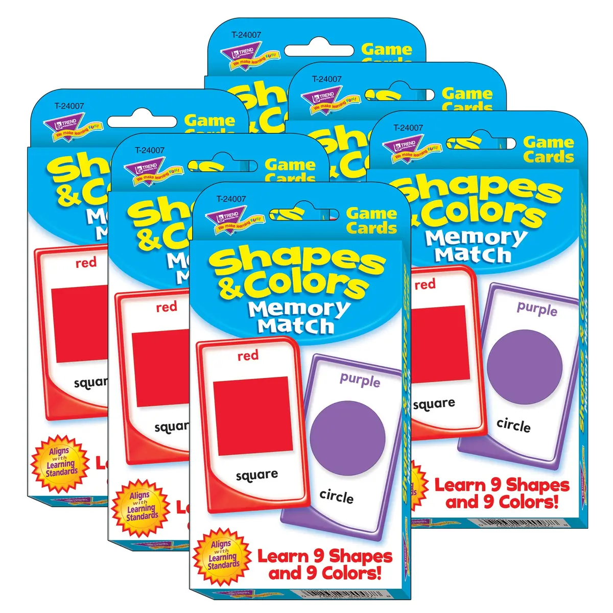 Trend Shapes And Colors Memory Match Challenge Cards - Educational Toy 1