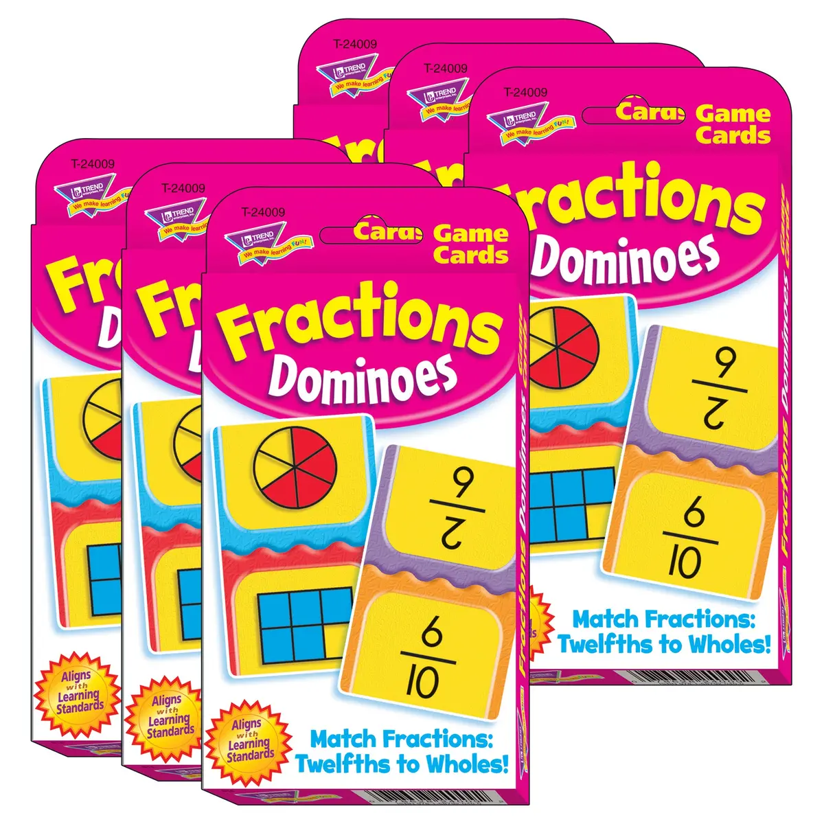 Trend Fraction Fun Dominoes Challenge Cards - Learning Game Set 1