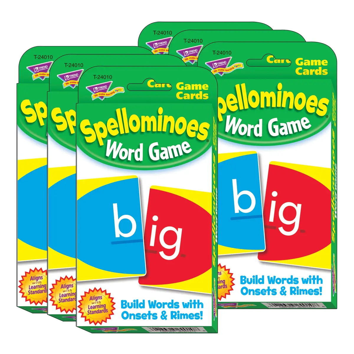 Trend Spellominoes Challenge Cards - Word Building Game - 6 Set Bundle 1