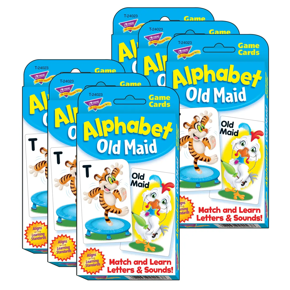 Trend Alphabet Old Maid Challenge Cards - Educational Letter Game - 6 Sets 1