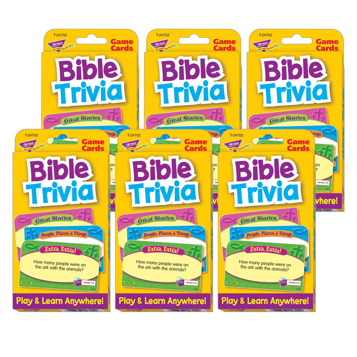 Trend Bible Trivia Challenge Cards, Ultimate Quiz Pack Of 6 1