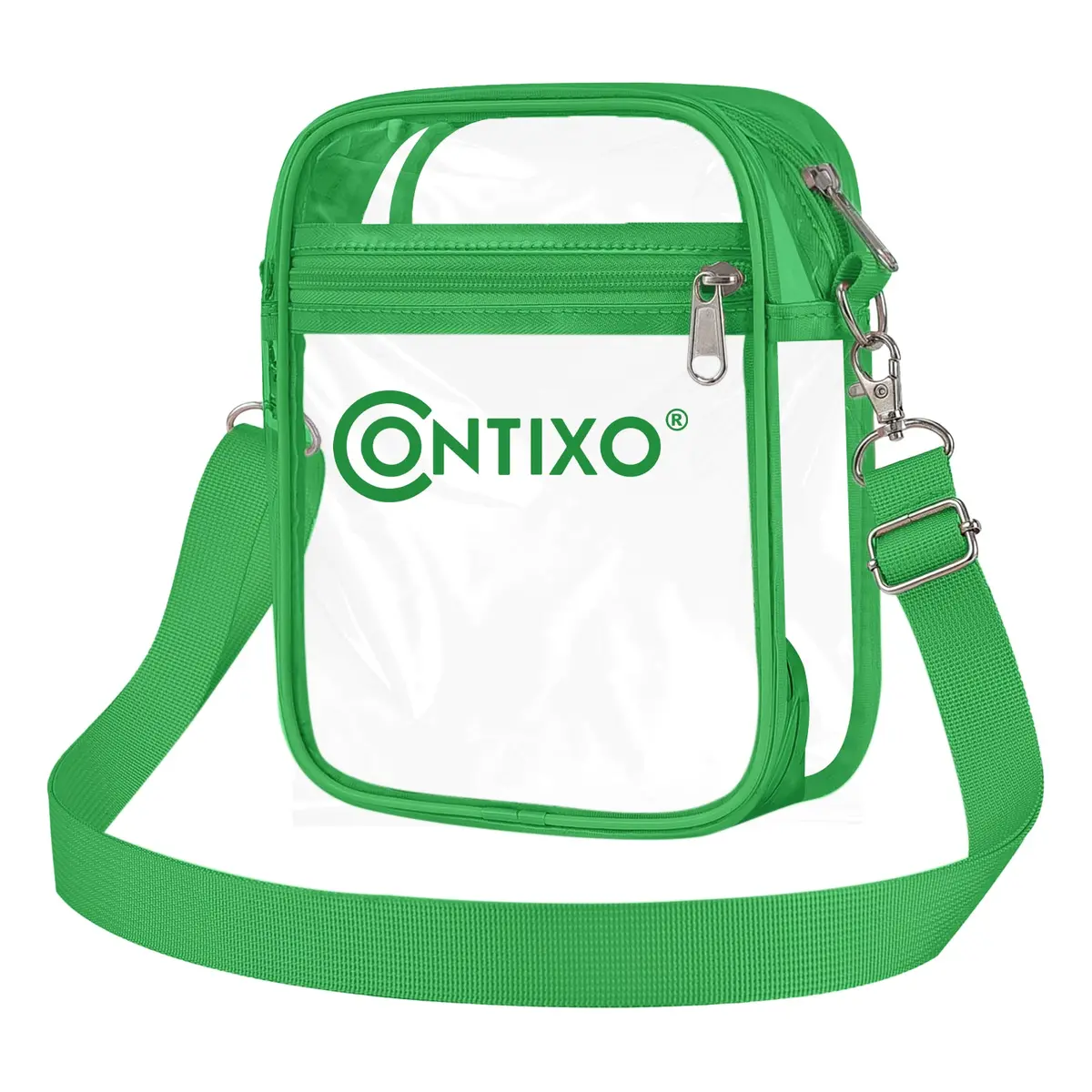 Contixo 7'' Clear Crossbody Bag - Stadium Approved, Stylish Green 1