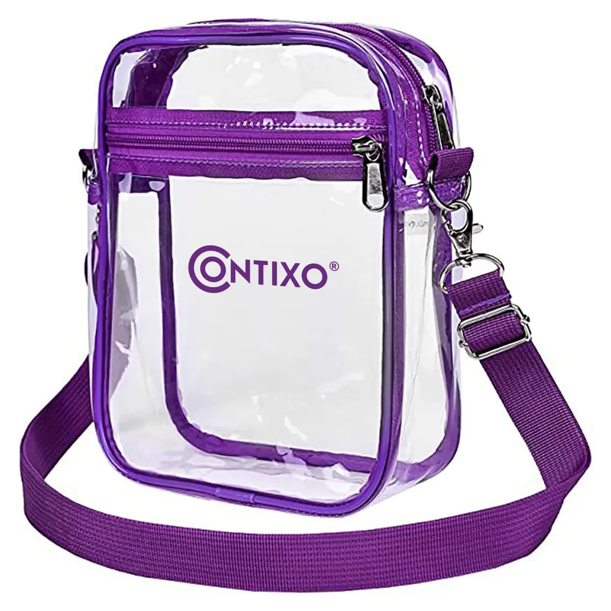 Contixo 7'' Clear Crossbody Bag Stadium Approved, Purple Shoulder Bag For Concerts And Events 1