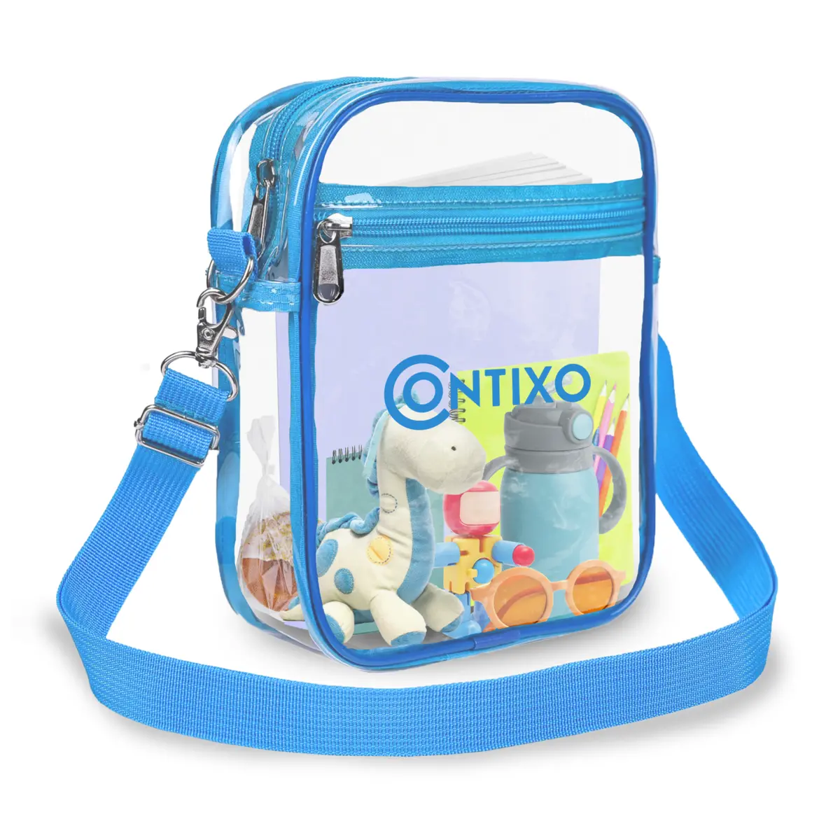 Contixo 10" Kids Clear Tablet Backpack - Stadium Approved, Purple 1
