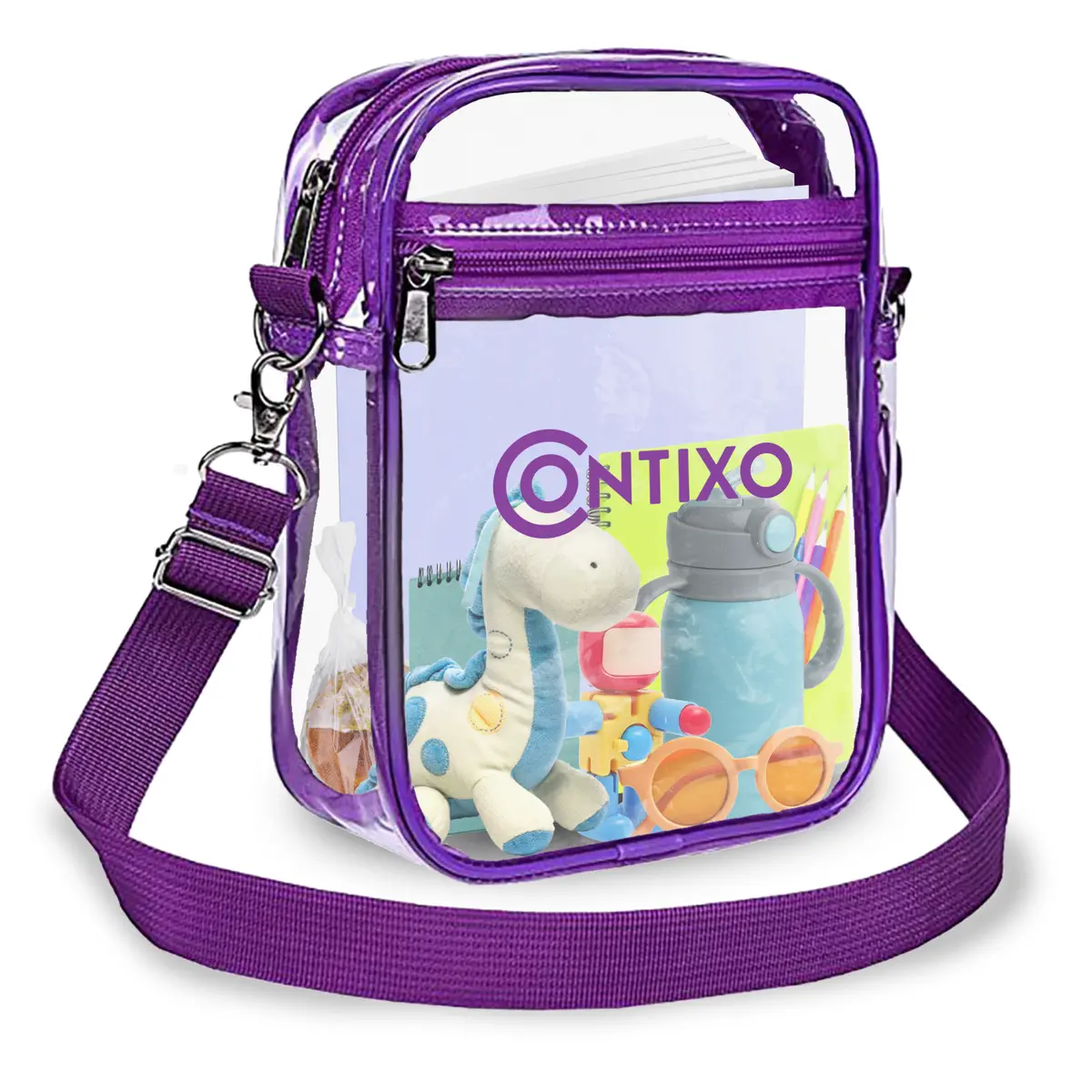 Contixo Clear Stadium Crossbody Backpack - Purple 1