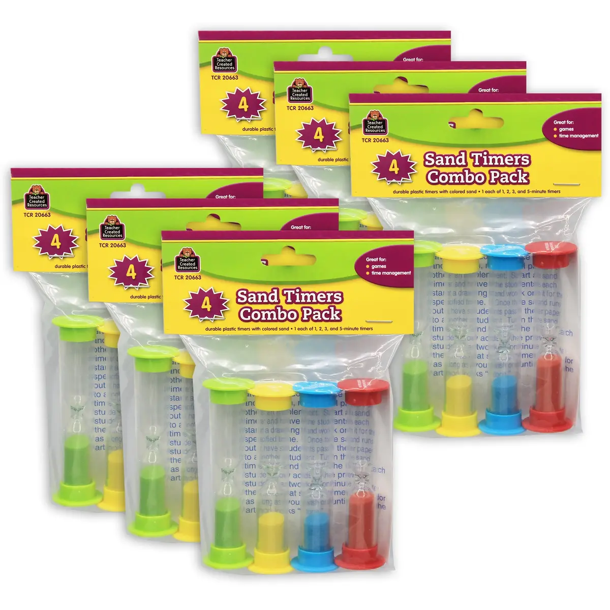 Teacher Created Resources Colorful Sand Timers Set - 24-Pack 1