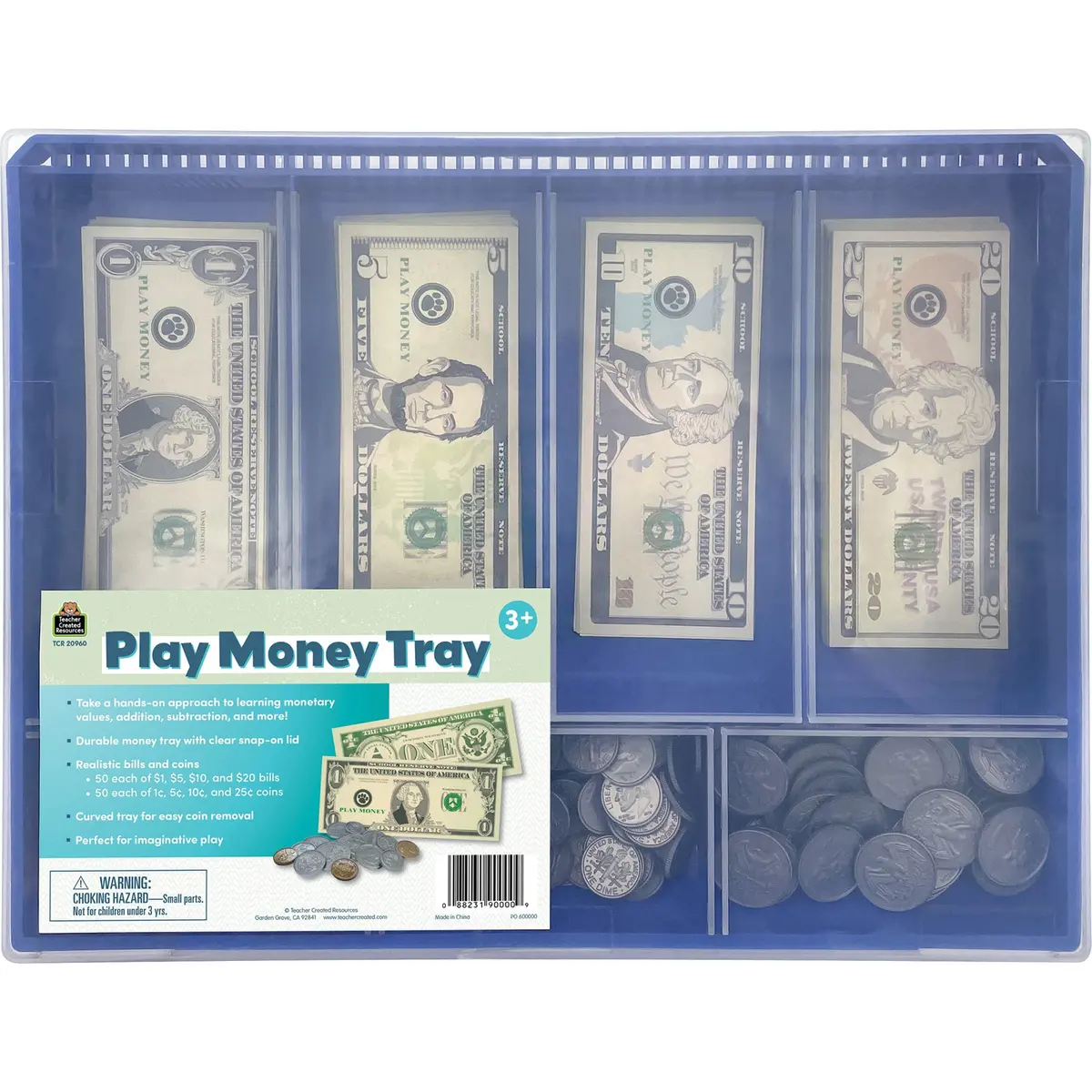 Teacher Created Resources Play Money Tray - Interactive Learning Set 1