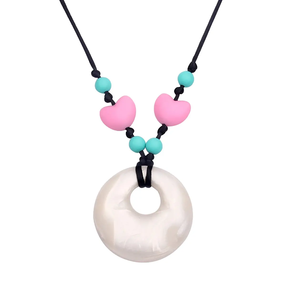 Silicone Heart Teething Necklace For Stylish Moms 1
