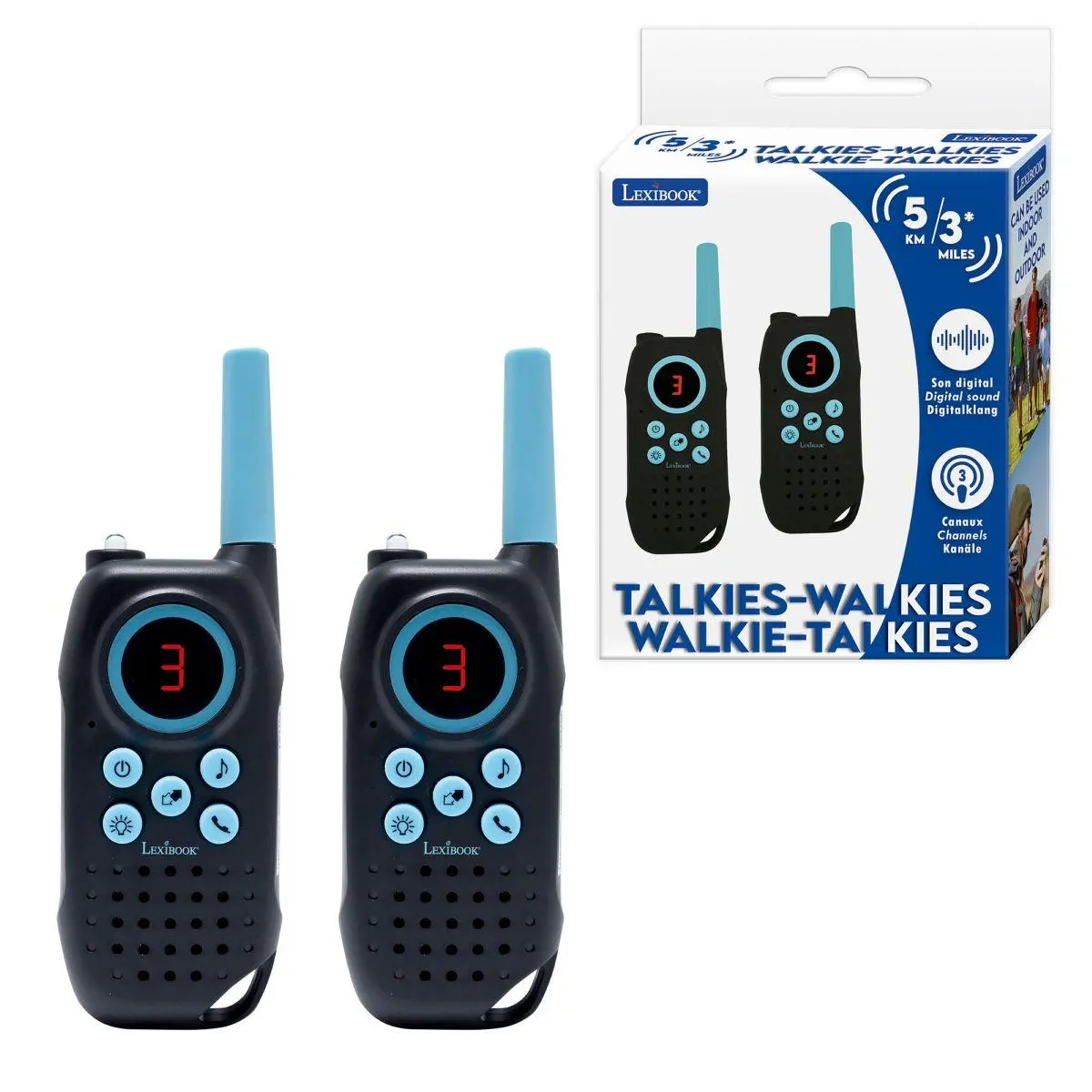 Adventuretech Kids' Long-Range Digital Walkie Talkies - Dual-Set - Vibrant Yellow 1