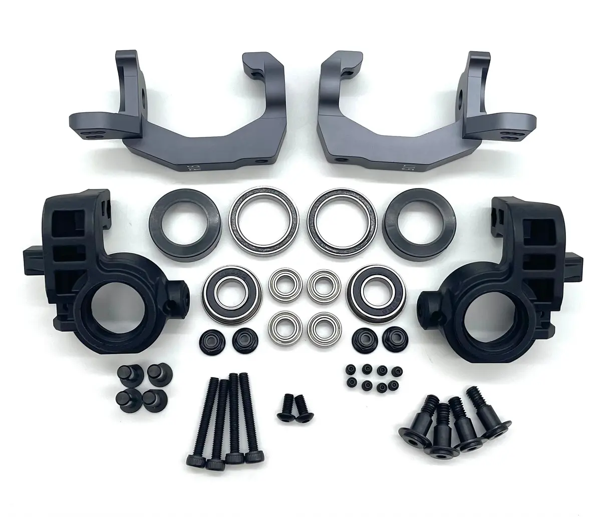 Tekno Nt48 Front Spindle And Carriers (Bag I) (Spindle, Carrier, Bearings) Tkr9400 1