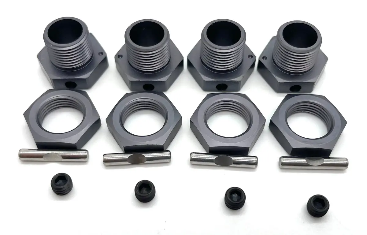 Tekno Eb48 2.2 Wheel Hubs Hubs, Nuts, Pins And Set Screws (Set Of 4) Tkr9005 1