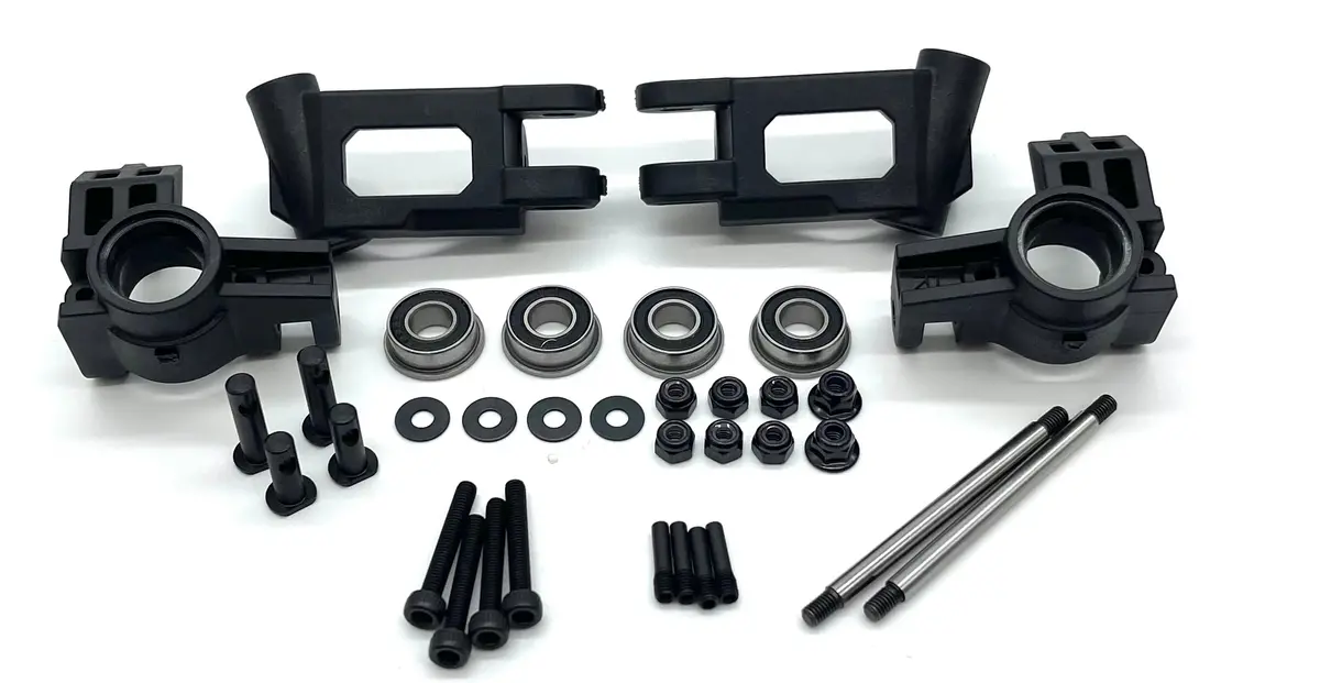 Tekno Sct410 2.0 Front Spindle And Carriers (Bag H) (Shaft, Spindle, Carrier, Bearings, Hubs Tkr9500 1