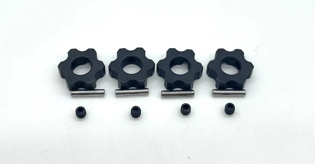 Tekno Mt410 2.0 Wheel Hexes Hexes, Pins And Set Screws (Set Of 4) Tkr9501 1