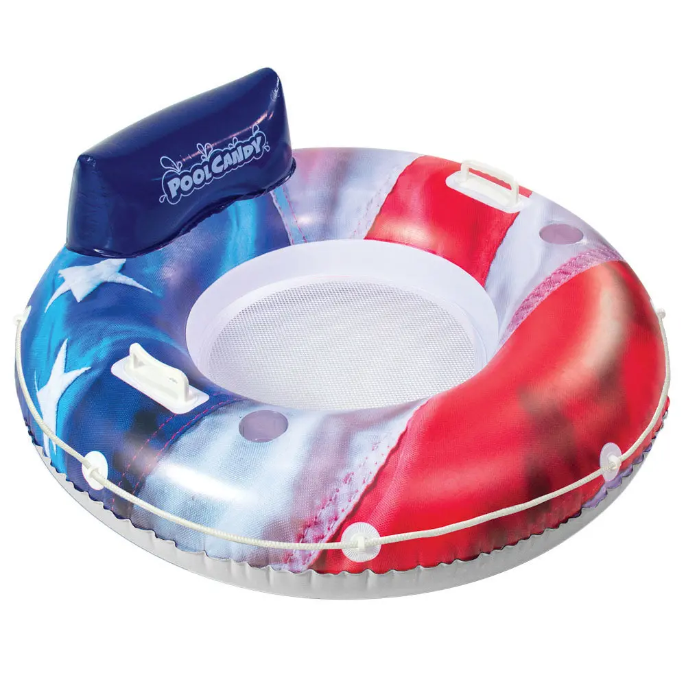 Poolcandy Stars & Stripes 48-Inch Realprint River Tube With Back Rest 1
