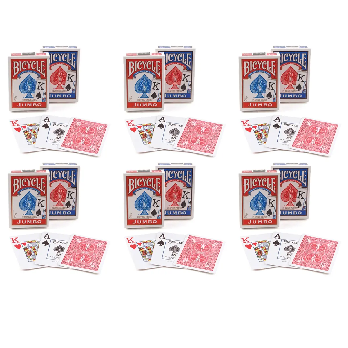Bicycle Jumbo Index Playing Cards, 6 Colorful Decks 1