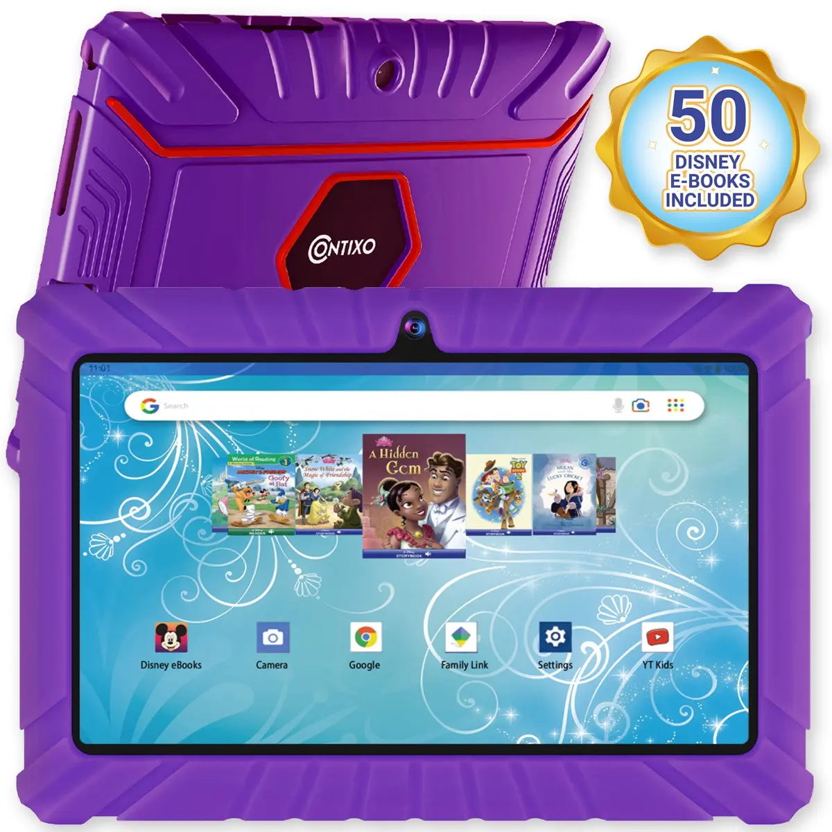 Contixo V8-2 Kids 7" Tablet With Disney Ebooks, 32Gb, Purple - Ages 3-10 1