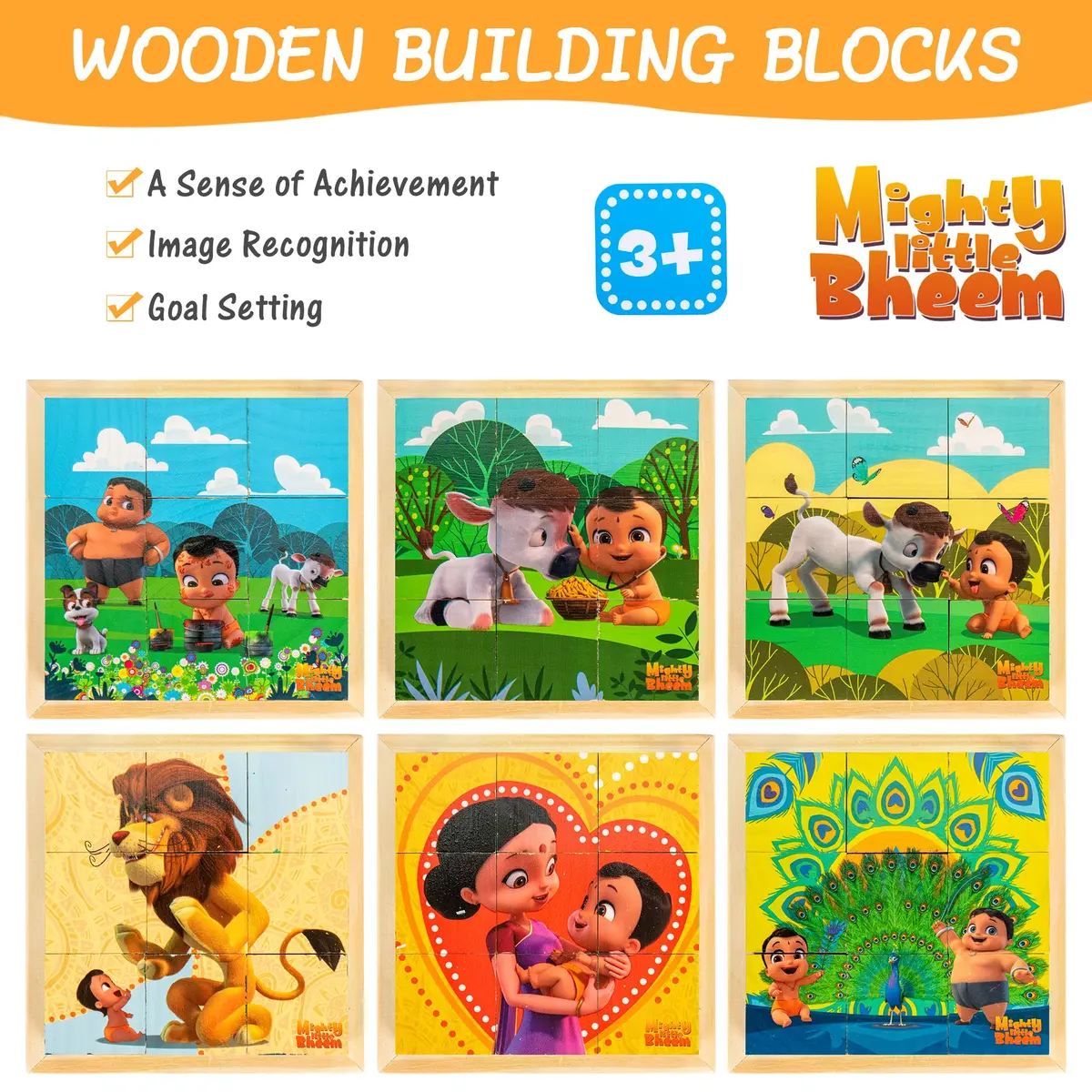Mighty Little Bheem Montessori Inspired Wooden Puzzle - 9 Pc 1