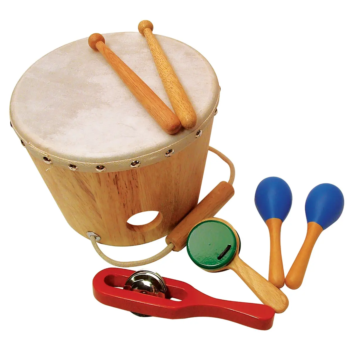 Sounds Like Fun! Wooden Shake Rattle And Drum Set 1