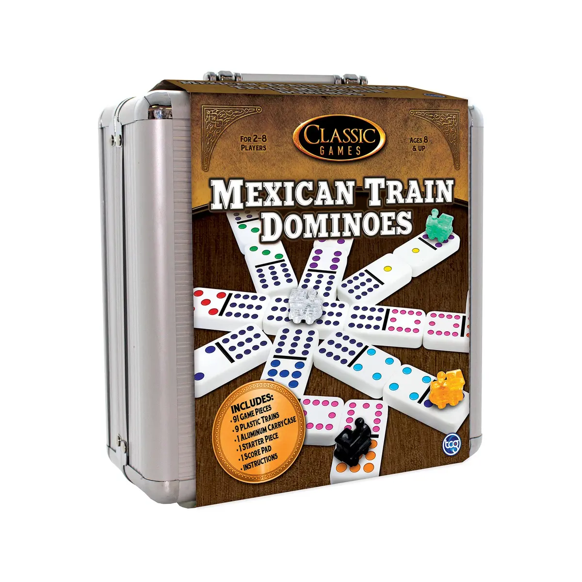 Mexican Train Dominoes With Aluminum Carrying Case 1