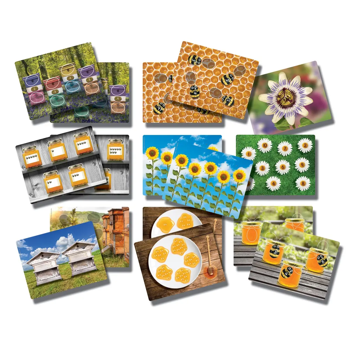Yellow Door Honey Bee Early Number Cards - Colorful Learning Set Of 16 1