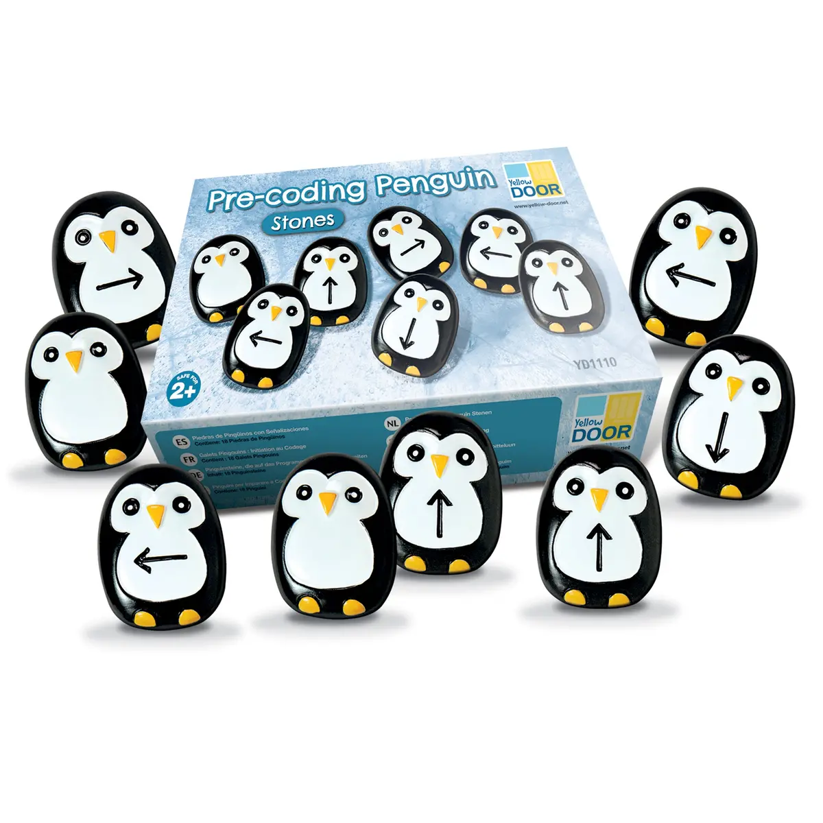 Yellow Door Pre-Coding Penguin Stones - Tactile Learning Set Of 18 1