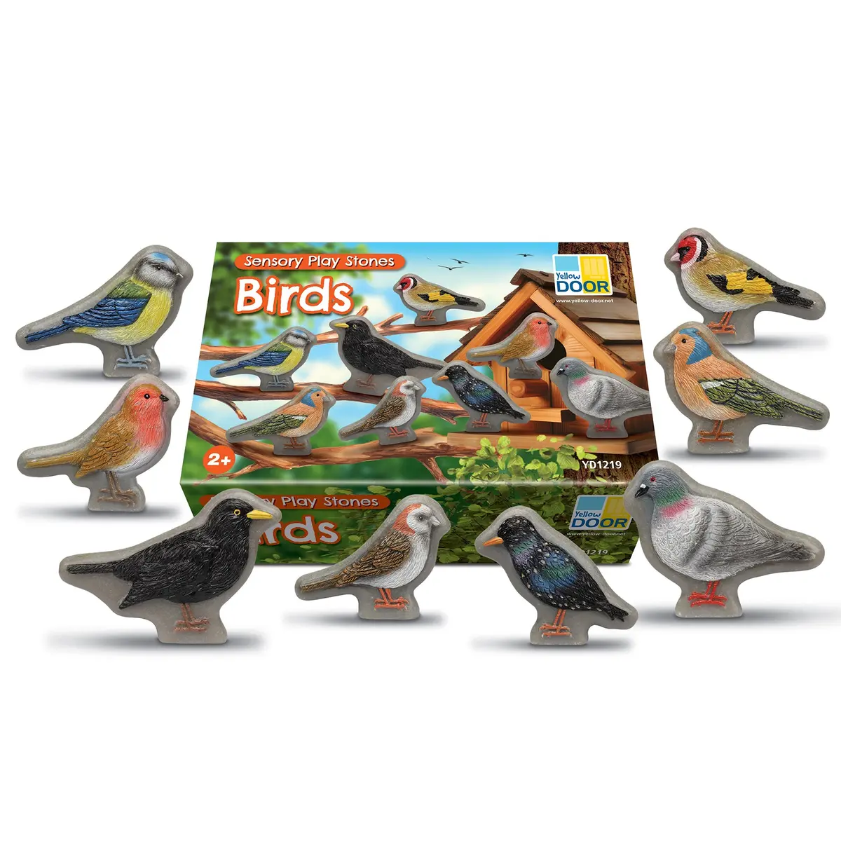 Yellow Door Sensory Play Stone Birds - Interactive Set Of 8 1