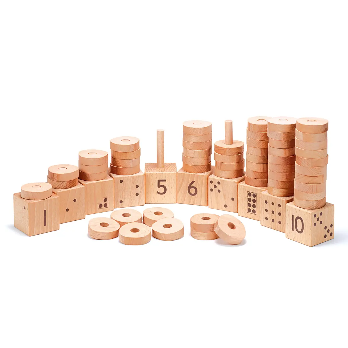 Yellow Door 1-10 Natural Number Stacker - Educational Counting Toy - Multicolor 1