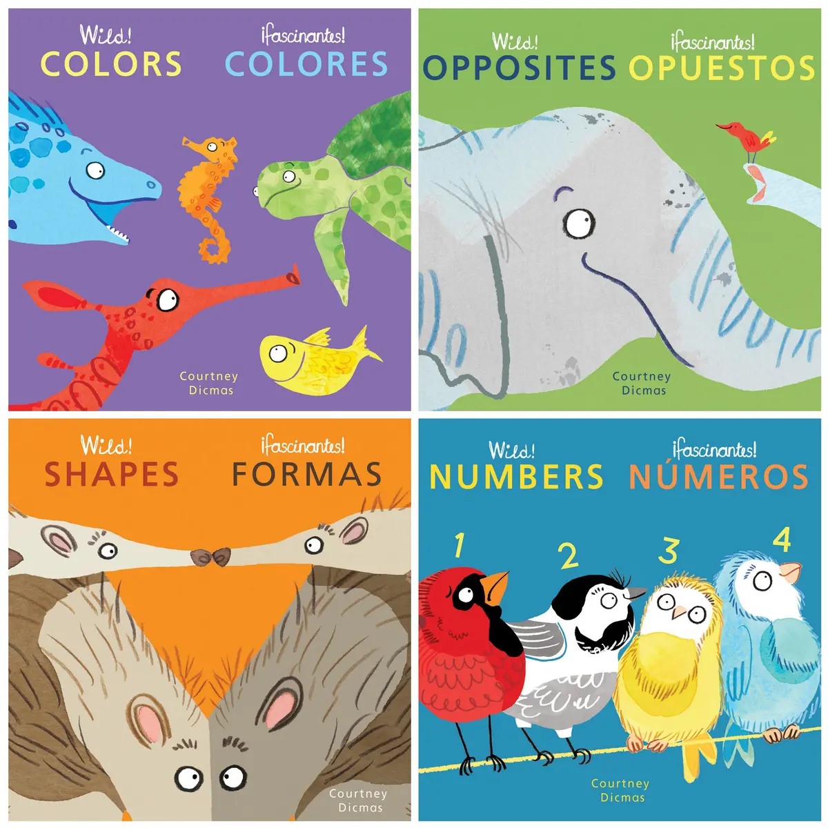 Wild! Concepts Bilingual Board Book Set By Courtney Dicmas, Set Of 4 1