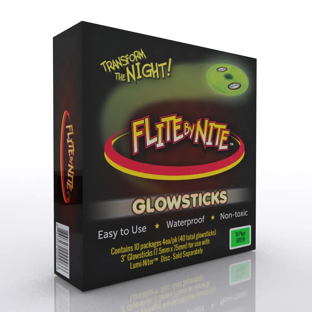 Lumi-Niter Glowstick Party Refills, Waterproof Green, 6-Pack 1