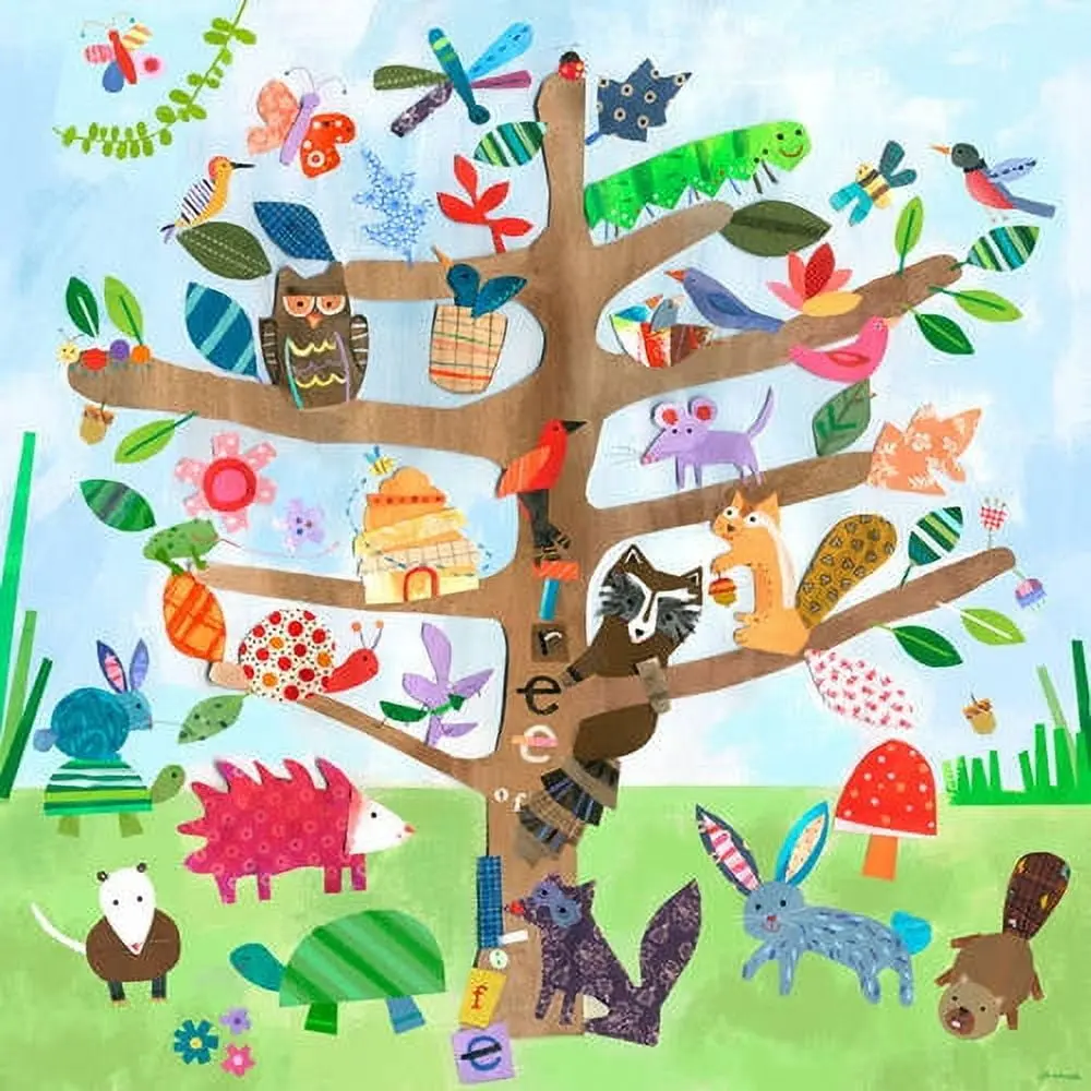 Oopsy Daisys Tree Of Life Critters Canvas Wall Art, 14X14 1