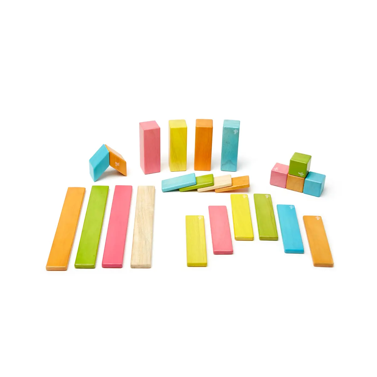 Tegu Magnetic Wooden Blocks, 24-Piece Set, Tints 1