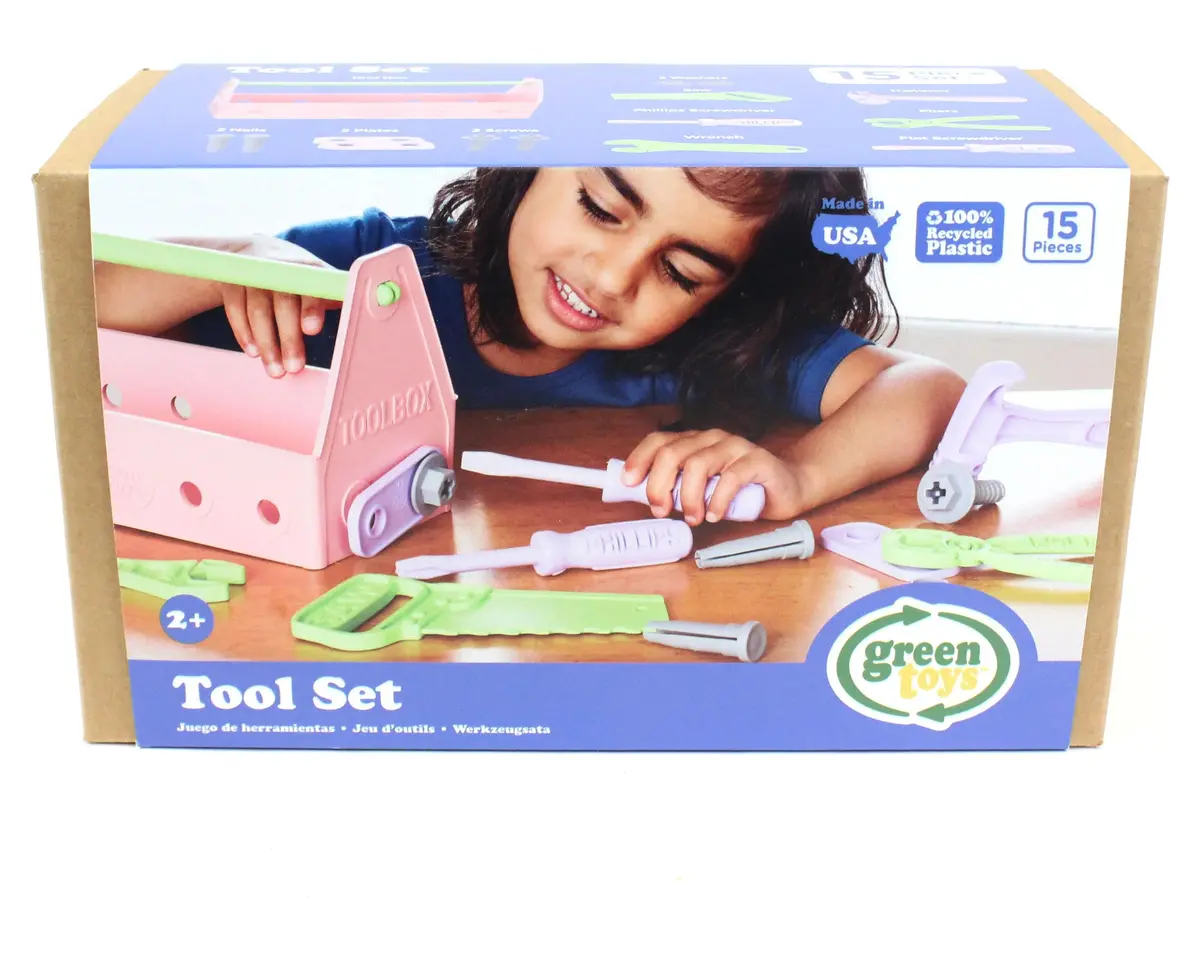 Green Toys 15-Piece Pink Tool Set For Role Play 1