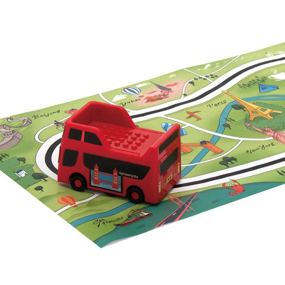 Playsteam Line Tracking Sightseeing Bus - Interactive Red Double-Decker 1
