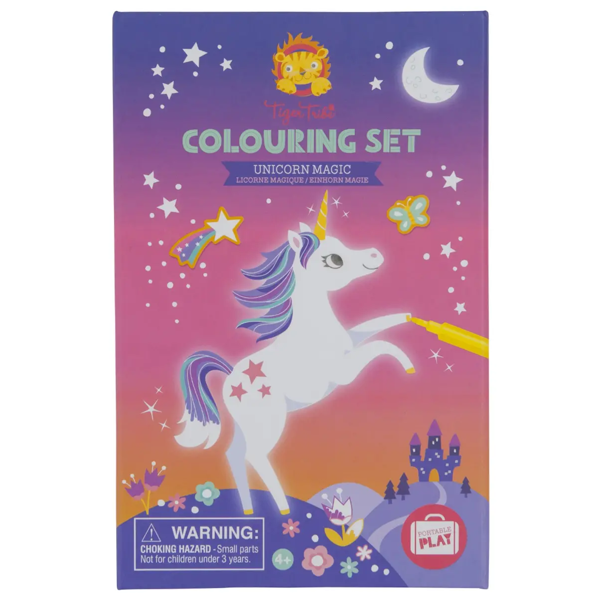 Tiger Tribe Unicorn-Themed Coloring Activity Set - Portable With Markers & Stickers 1