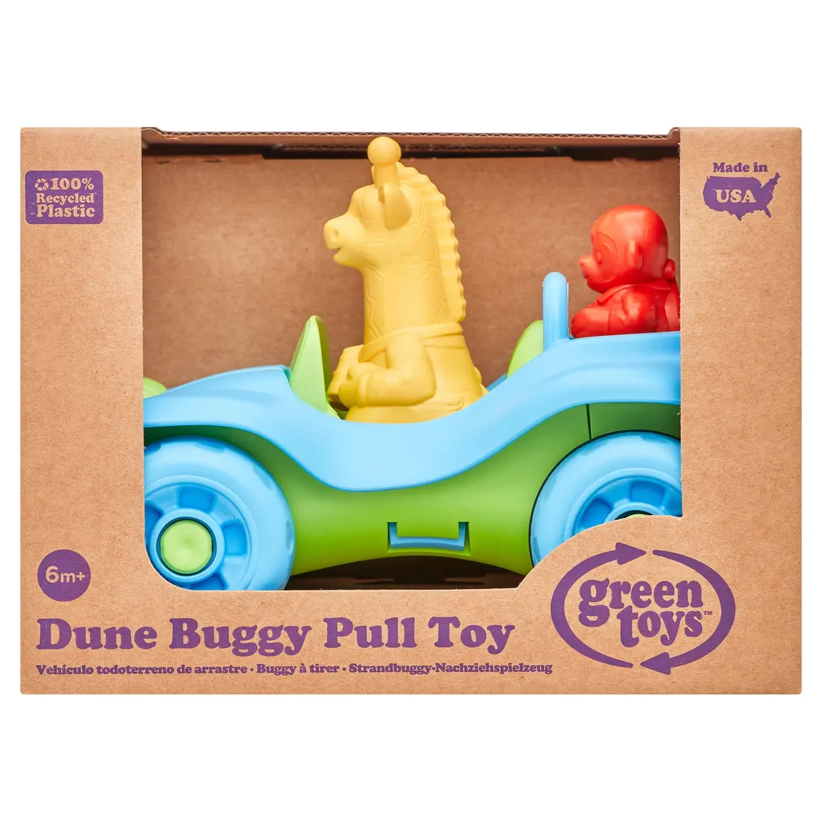 Green Toys Dune Buggy Pull Toy - Jungle Adventure Blue 1