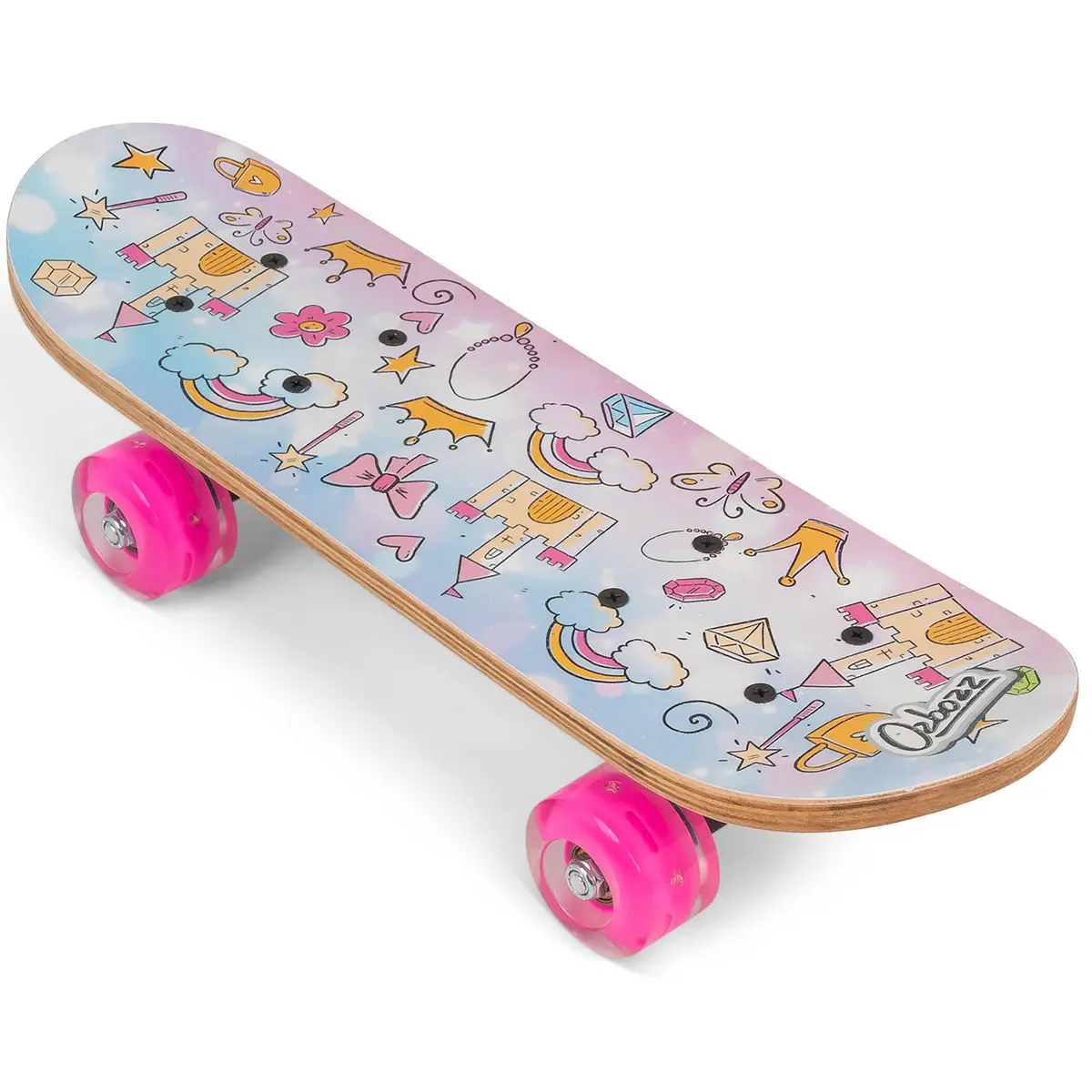 Ozbozz 17" Princess Skateboard - Dynamic Flashing Wheels & Wooden Deck 1